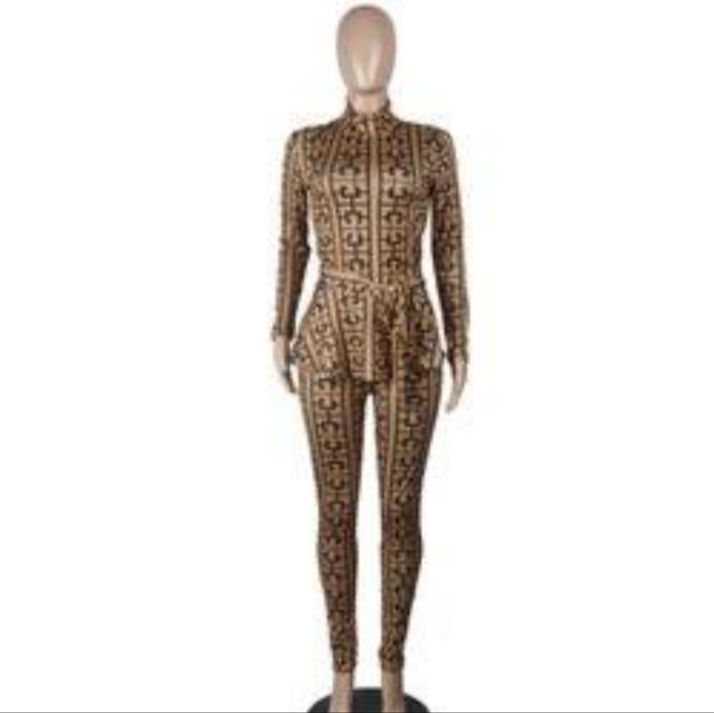 Plaid Print Bodycon Jumpsuit Women Turtleneck Long Sleeve Peplum One Pieces